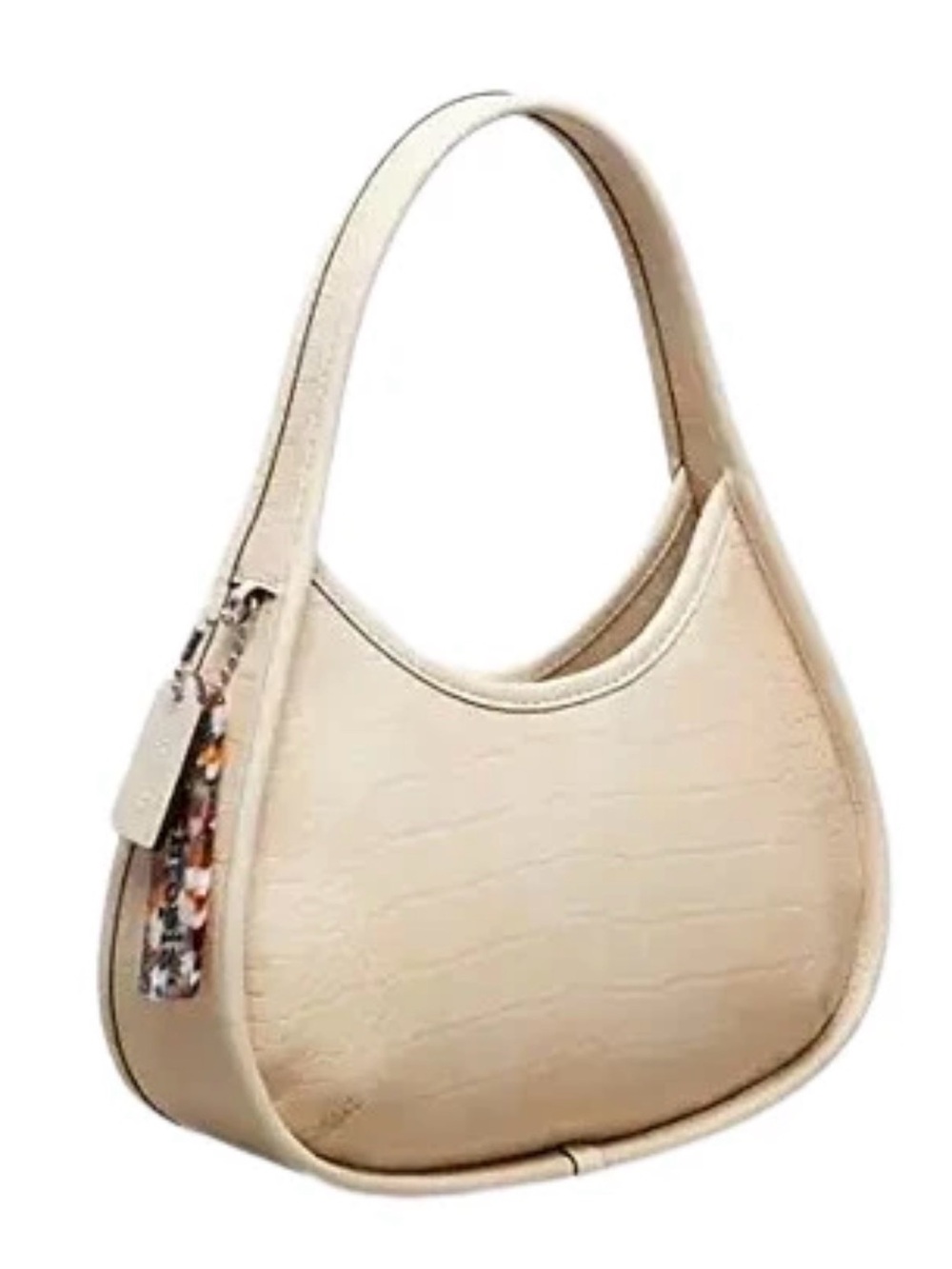 Coach Ergo Cream Croc-Embossed Shoulder Hobo Bag